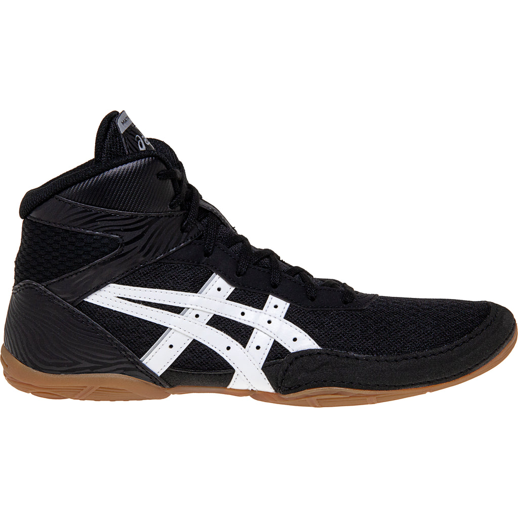 ASICS Matflex 7 Wrestling Shoes in black and white from the side