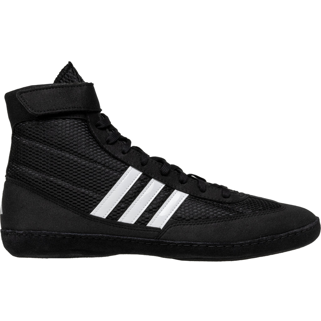 Adidas Combat Speed 4 Wrestling Shoes in black and white from the side